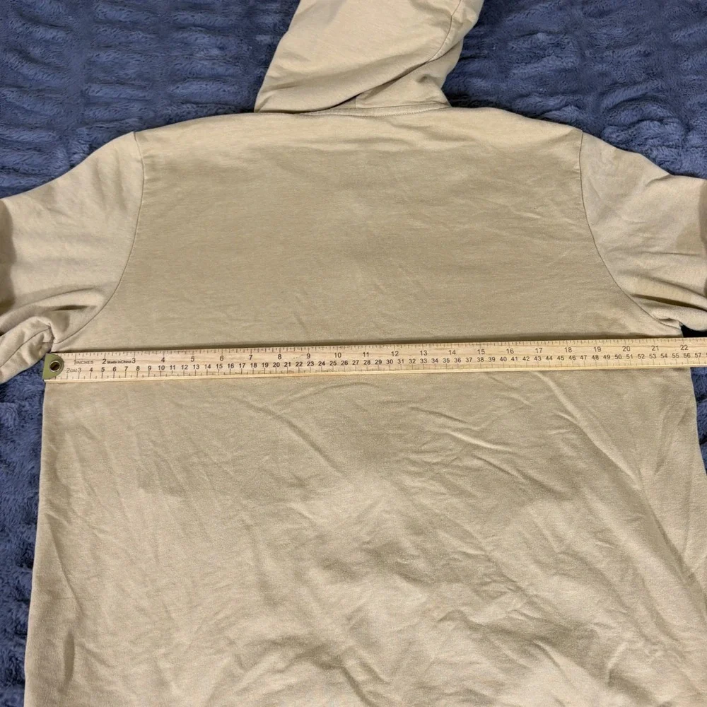 The North Face Mens Full Zip Hoodie Tan Khaki Medium Embroidered Logo AQ946